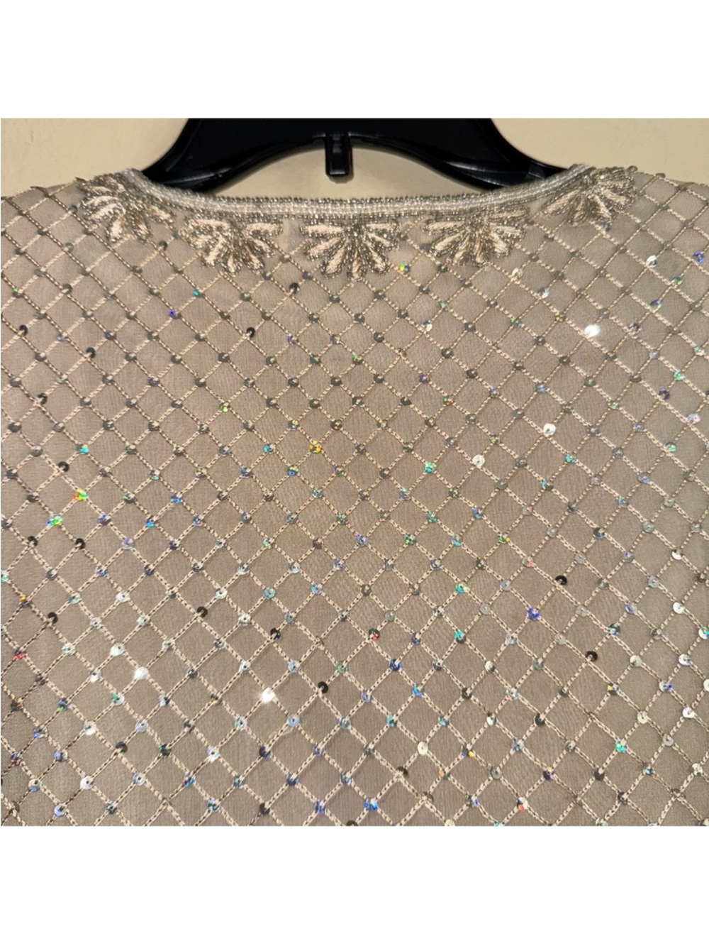 Vintage Adrianna Papell Occasions 100% Silk Elegant Grid Topper Jacket Sz 14 NEW - Picture 11 of 14